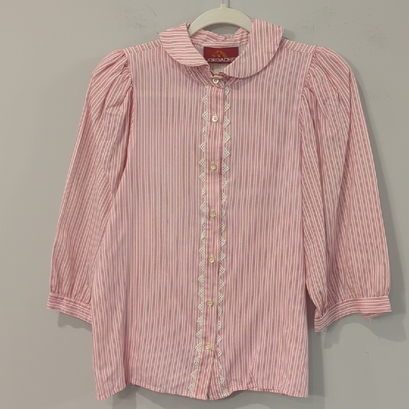 Vintage Jordache Striped Button Down Shirt 3/4 Sleeve size 11/12 Western - Picture 1 of 8